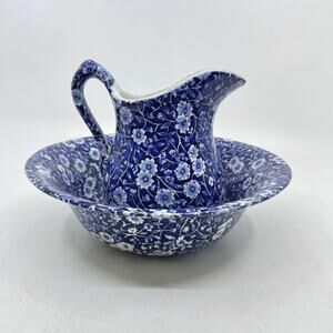 Vintage ROYAL CROWNFORD Calico Pitcher & Wash Bowl Set